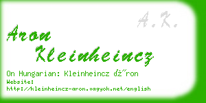 aron kleinheincz business card